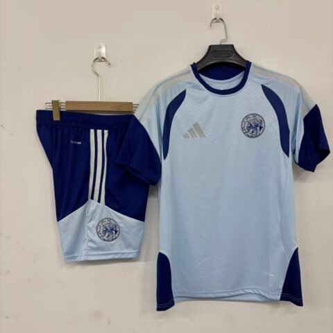 (26/27) Ajax Sky Blue Short-Sleeve تدريب قميص S-2XL