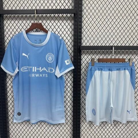 26-27 Kids Kit Manchester City Home Cheap Soccer Jerseys And Shorts 16-28