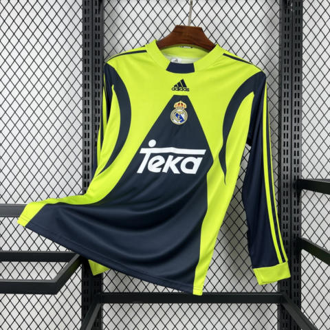(99/00) كلاسيكي Real Madrid حارس المرمى أكمام طويلة قميص S-2XL