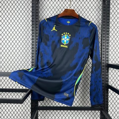 (2026) Mens Brazil الاحتياطي أكمام طويلة قميص S-4XL