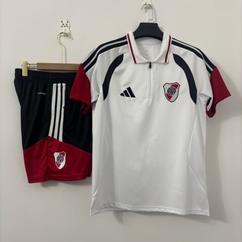 (26/27) River Plate White Polo قميص Set S-3XL