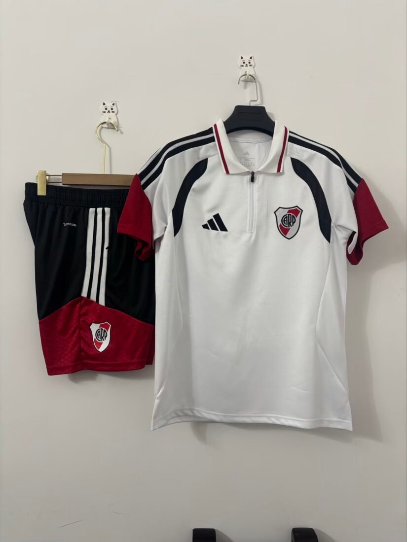 (26/27) River Plate White Polo قميص Set S-3XL 4