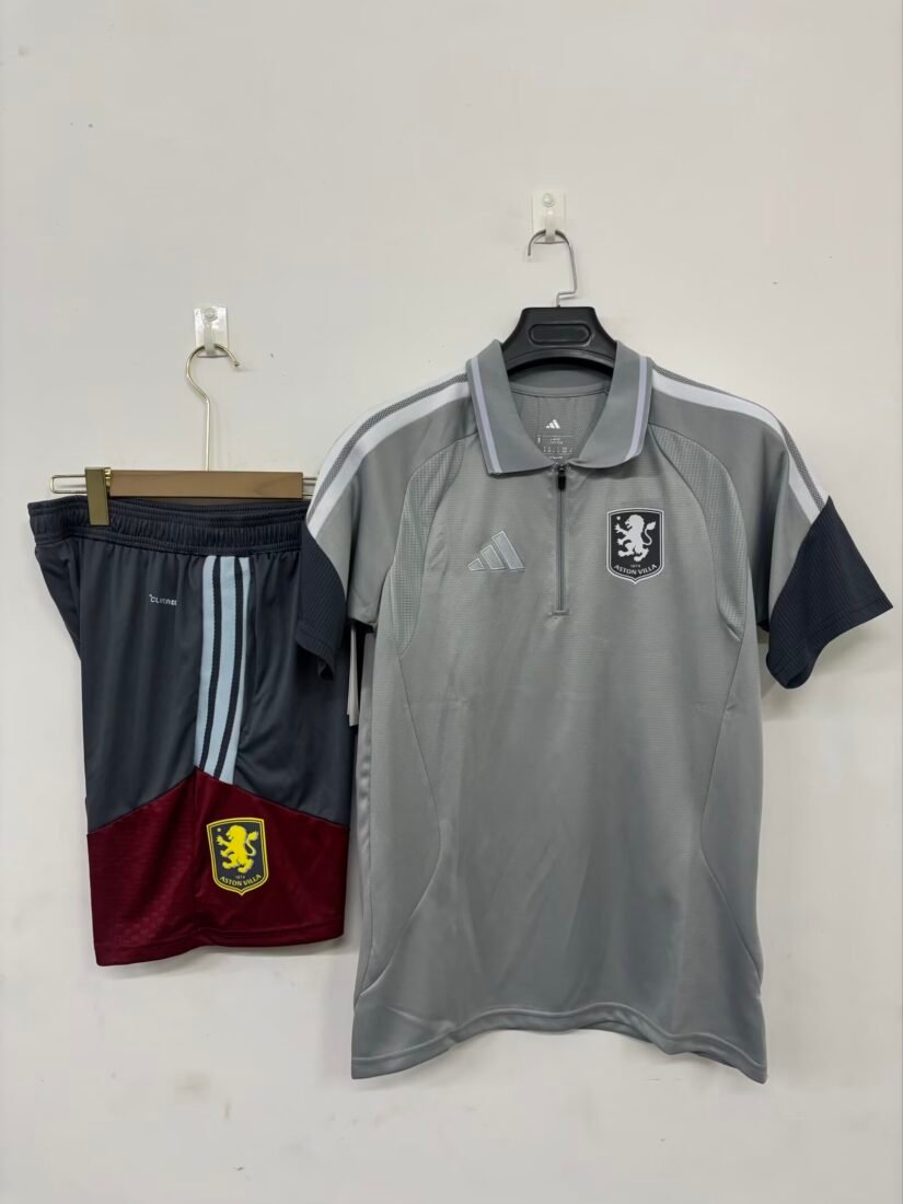 26-27 Aston Villa Light Gray Polo Shirt Set S-3XL 4