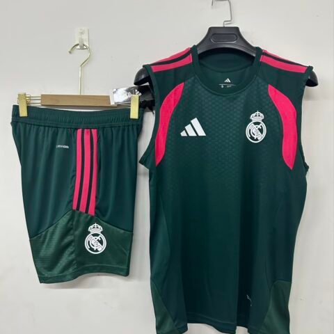 (26/27) Real Madrid Navy Green T-قميص تدريب طقم S-3XL