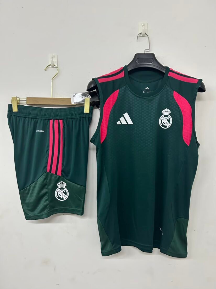 (26/27) Real Madrid Navy Green T-Jersey Training Kit S-3XL 4