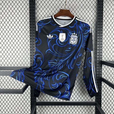 (26/27) Men Argentina Adidas Long Sleeve Fan Away Jersey With Patch S-4XL