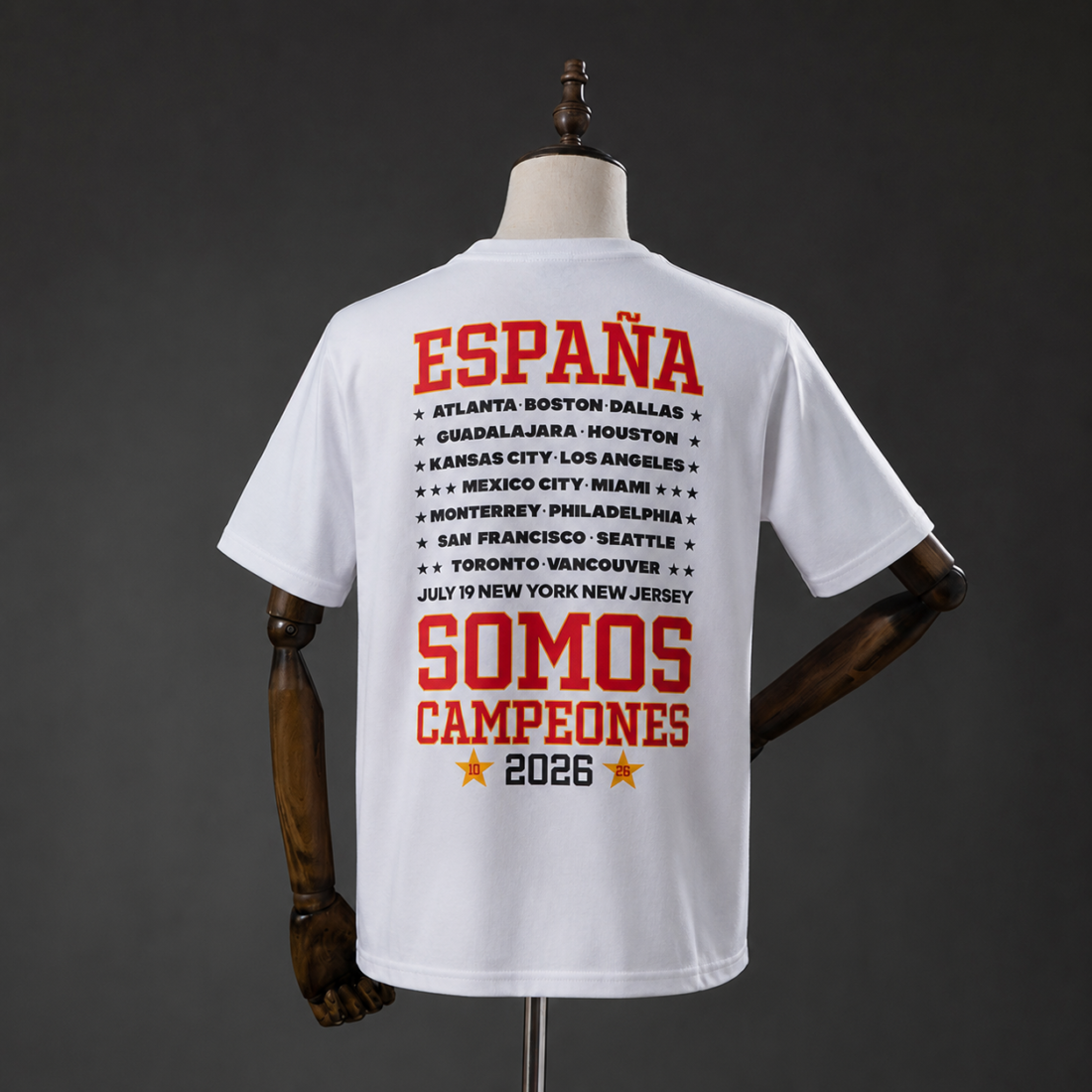 (26/27) Spain We Are Champions T-قميص White S-3XL 3