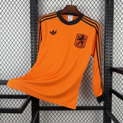 (1980) كلاسيكي Netherlands الأساسي أكمام طويلة قميص S-2XL