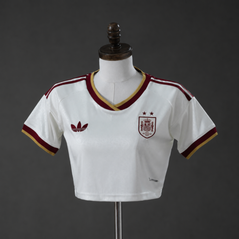 (26/27) Spain Away 2-Star Champion Edition Women Crop Jersey S-XXL