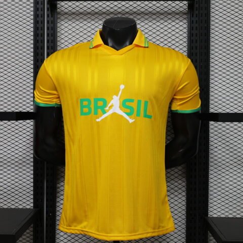 (26/27) Brazil Player Jordan Yellow قميص S-2XL