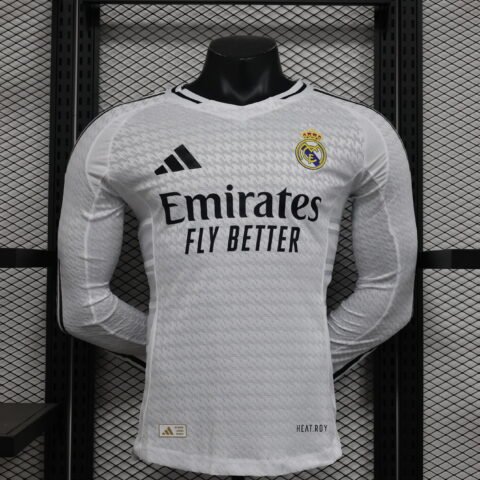 (24/25) Player Real Madrid Home Long Sleeves Jersey S-2XL