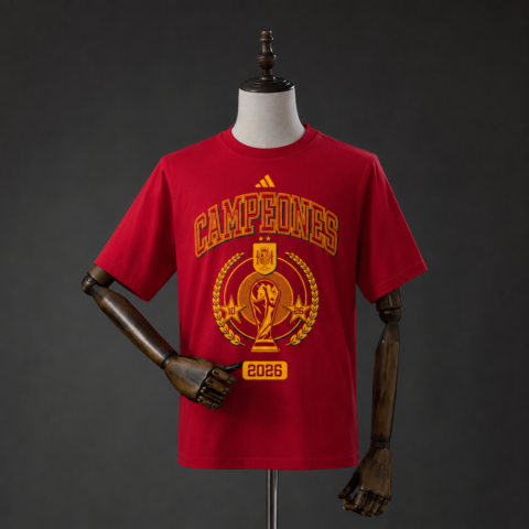 (26/27) Spain We Are Champions T-قميص Red S-3XL