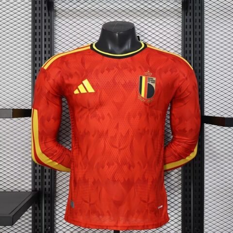 (26/27) Belgium Player أكمام طويلة الأساسي S-2XL