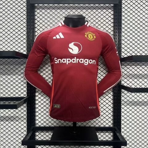 (24/25) Player Manchester United Home Long Sleeves Jersey S-2XL
