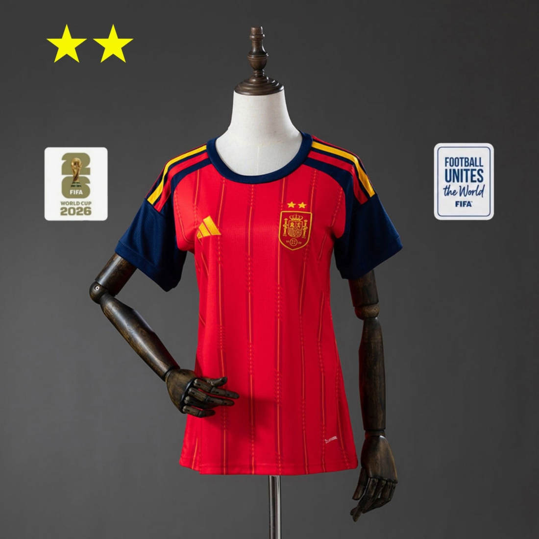 (26/27) Spain Women Home 2-Star Champion Edition Jersey S-XXL 2