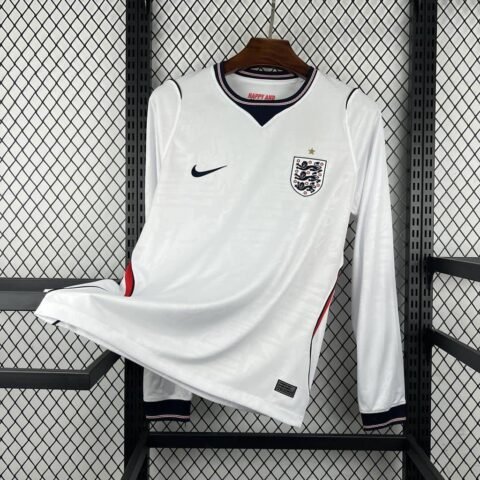 (26/27) England Home Long Sleeve Jersey S-4XL