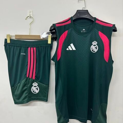 (26/27) Real Madrid Navy Green T-Jersey Training Kit S-3XL
