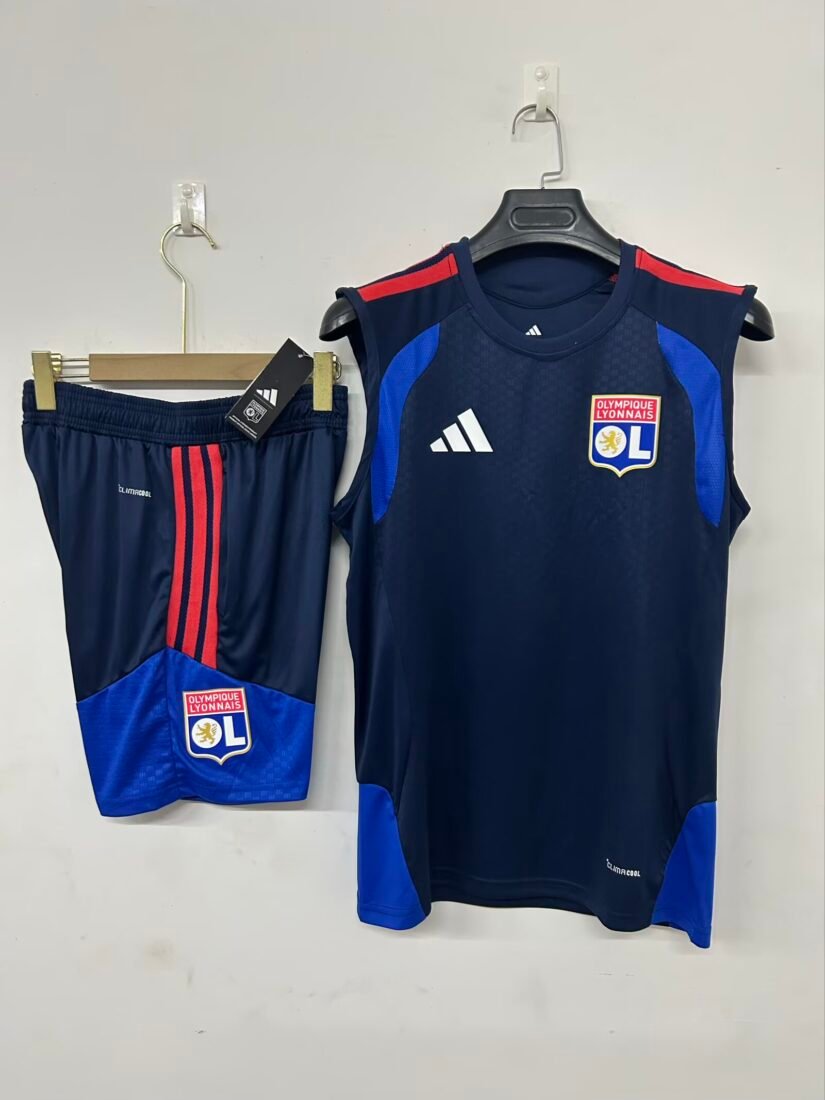 (26/27) Lyon Kids Blue T-Jersey Training Uniform S-3XL 2