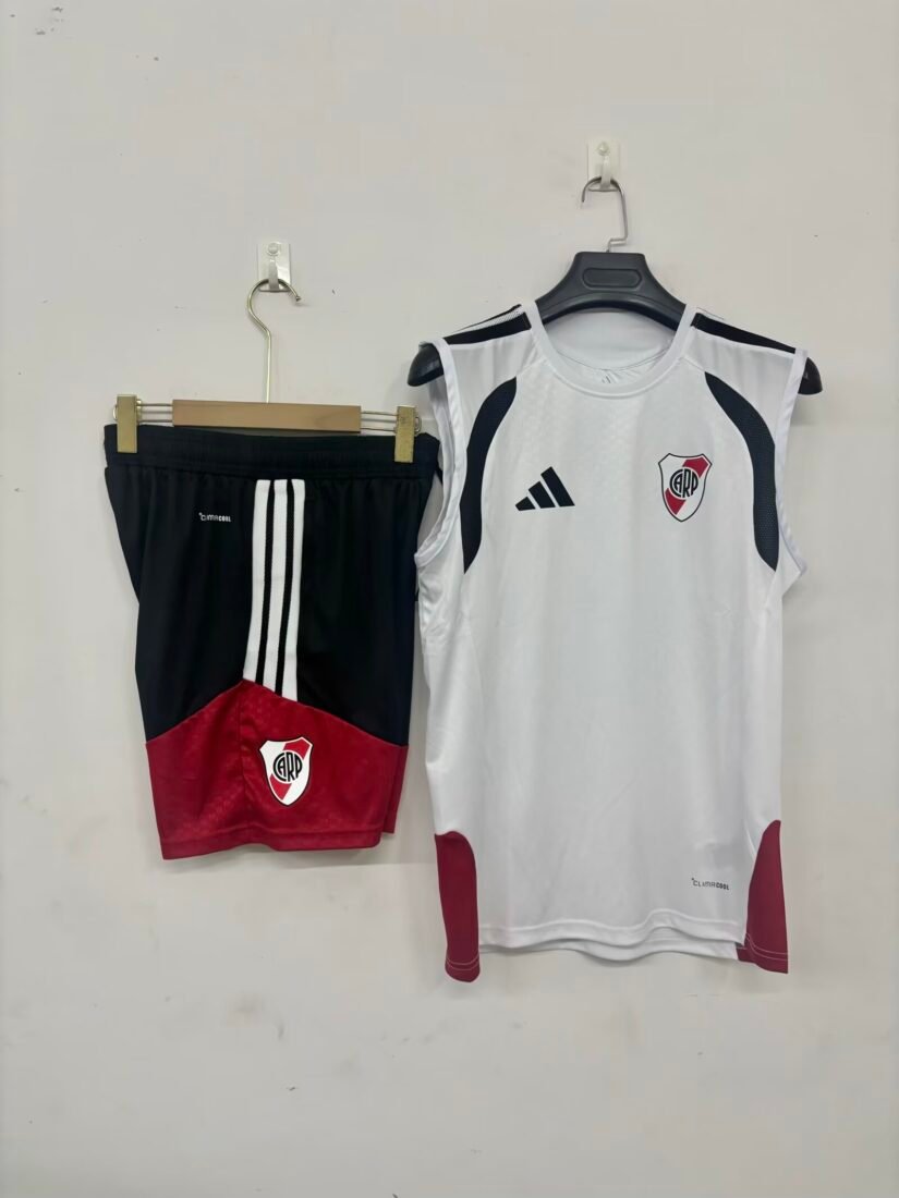 (26/27) River Plate White Tank Top Training Suit S-XL 2
