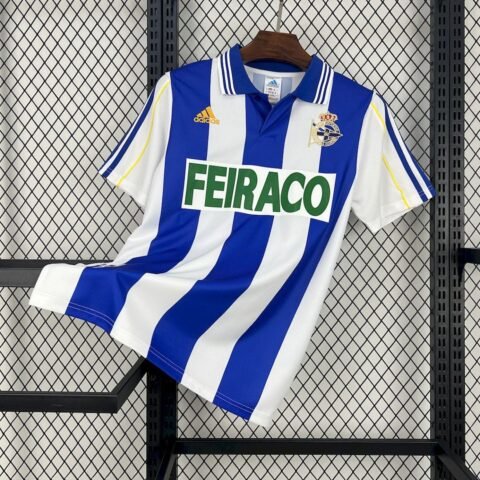 (99/00) Deportivo De La Coruna Home Retro Jersey S-2XL