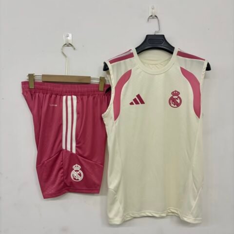 (26/27) Real Madrid Off-White Tank Top Training Kit S-2XL