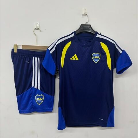 (26/27) Boca Juniors Blue Short-Sleeve تدريب قميص S-2XL