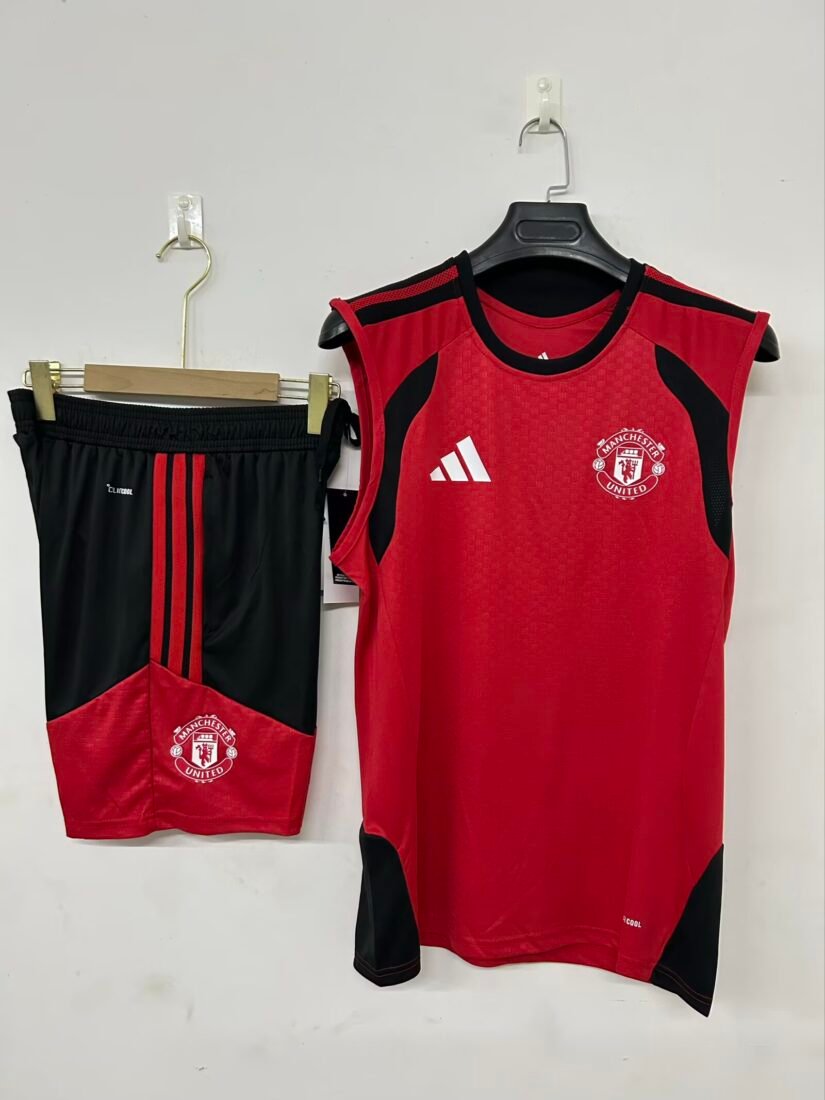 (26/27) Manchester United Red قميص تدريب طقم S-3XL 2