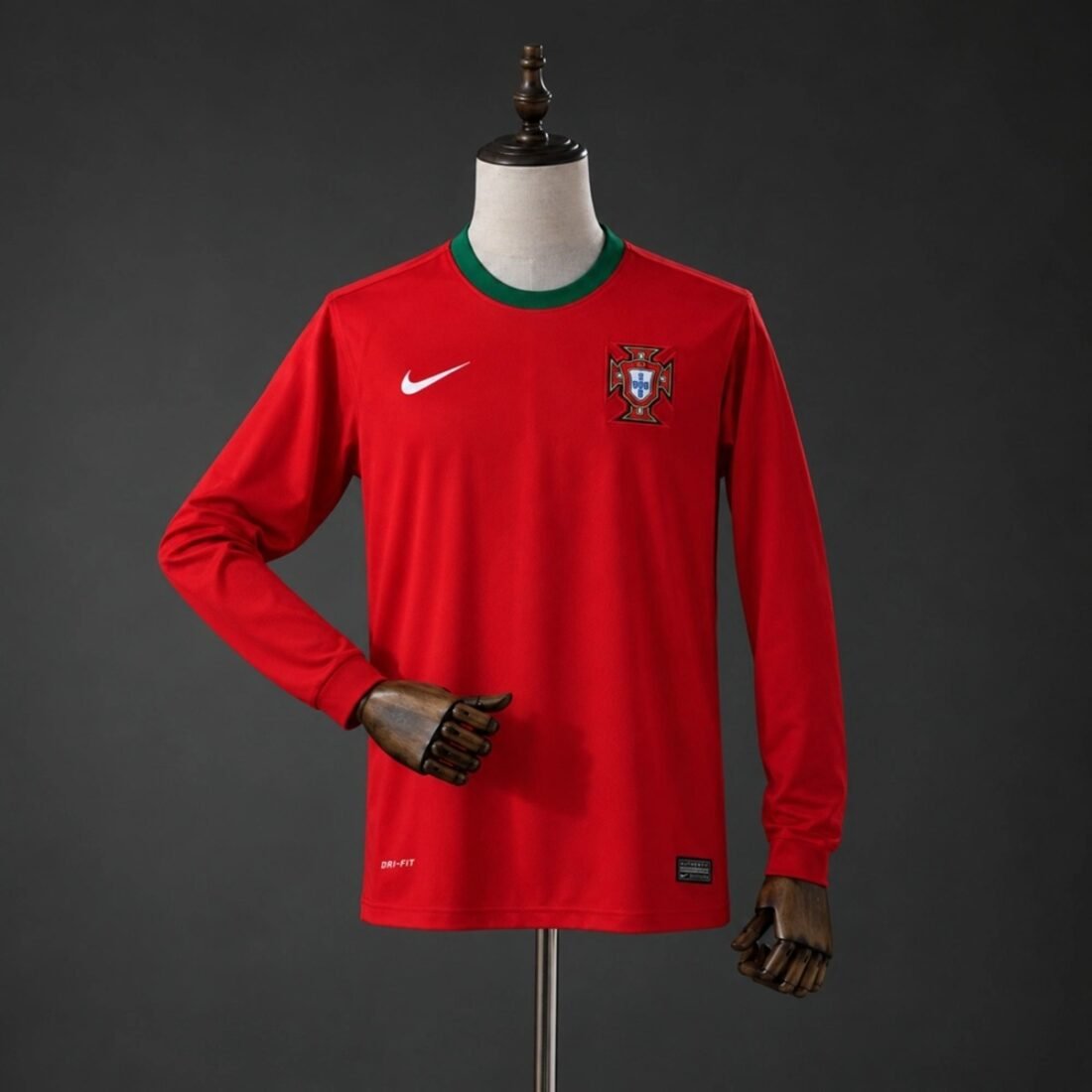 2012 Portugal Home Jersey Long Sleeve Retro Version S-2XL 1