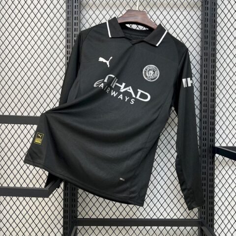 25/26 Manchester City Away Jersey Men Long Sleeve Fan Version S-2XL