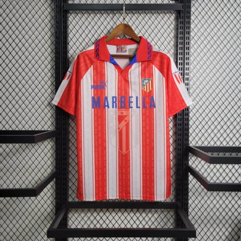 95/96 Atletico Madrid Home Retro Version S-2XL