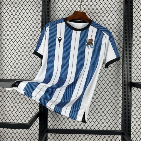 (25/26) Real Sociedad Home Jersey Men Retro Version S