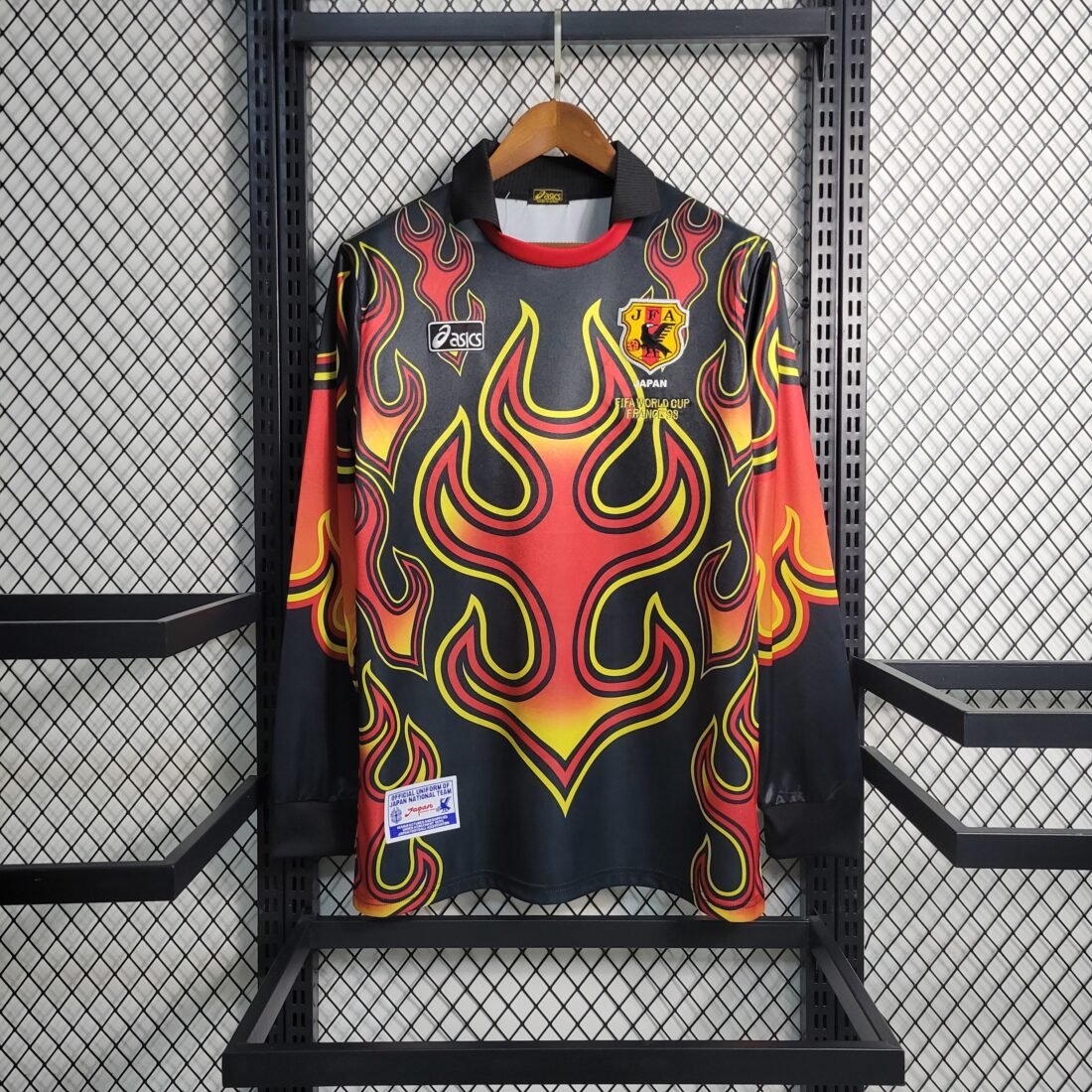Retro 1998 Japanese Goalkeeper Red Flame Size S-XXL 12